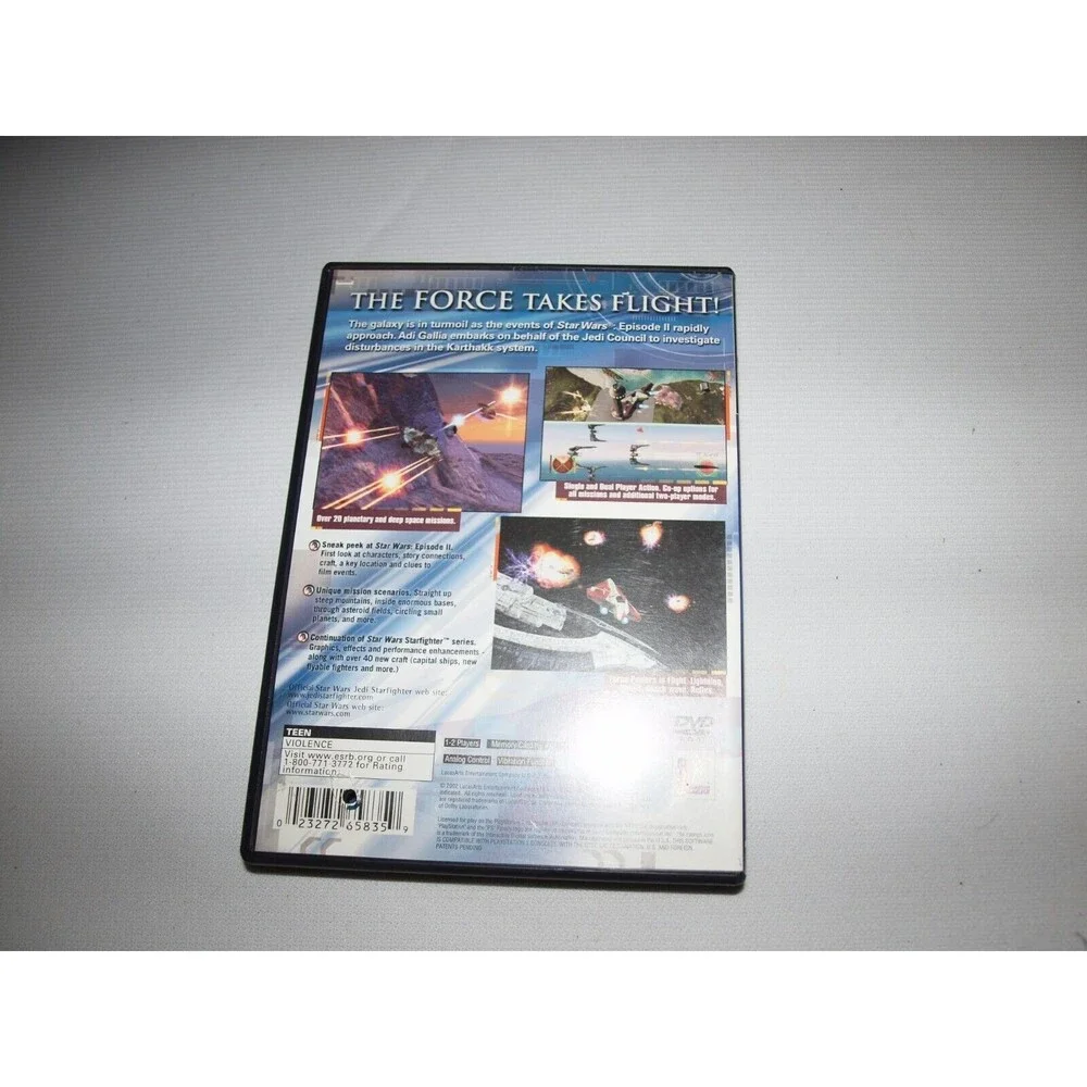 Star Wars Jedi Starfighter (Sony PlayStation 2, PS2, 2002) w/ Manual Included